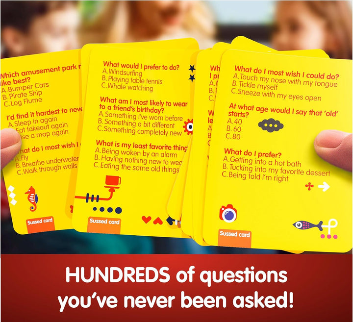 SUSSED Hello Yellow — The Wacky "What Would You Do?" Family Card Game | 200+ Questions, 650+ Answers | Ages 6+ | 2–8 Players | Travel-Size Party & Conversation Game