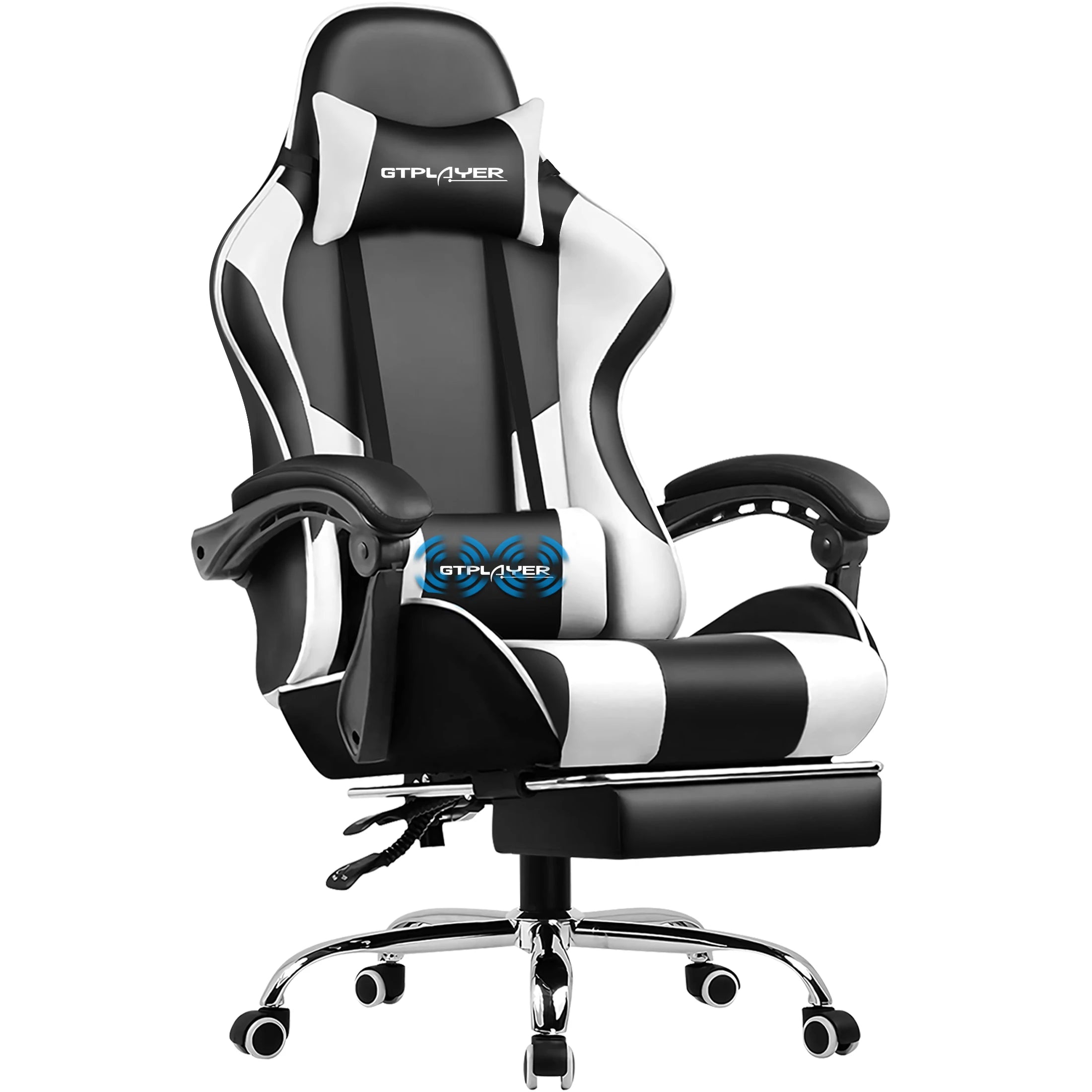 GTPLAYER Gaming Chair with Footrest & Lumbar Support