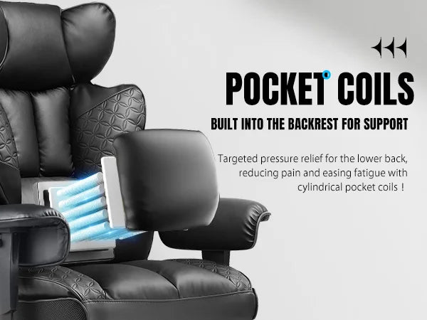 Ergonomic Leather Office Gaming Chair with Footrest