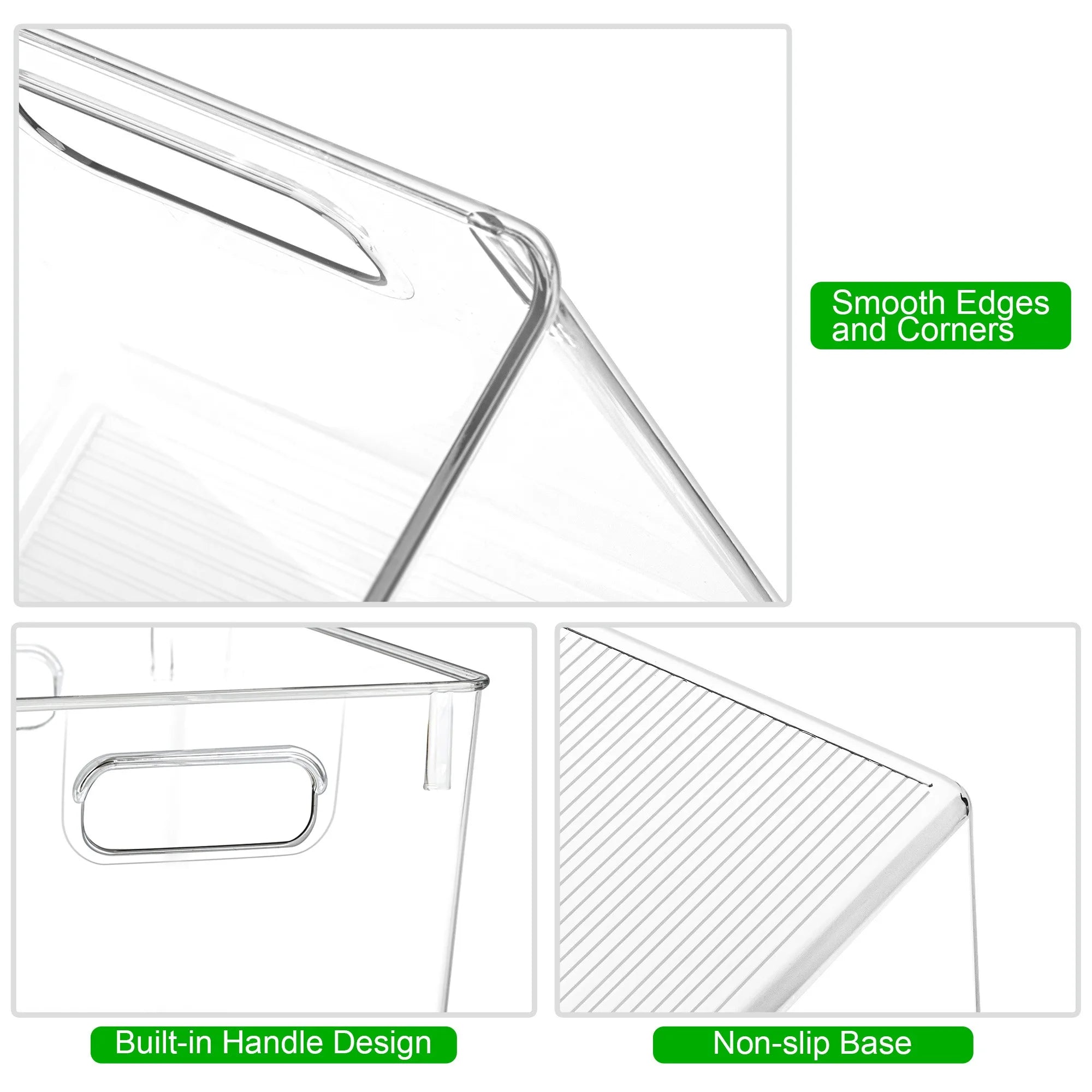 Multi-Purpose Clear Acrylic Storage Bins for Home Organization