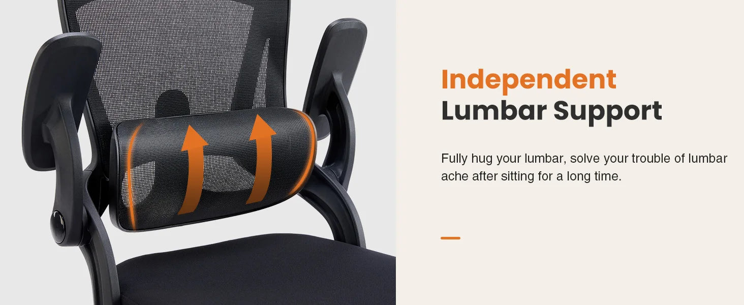 Ergonomic Mesh Office Chair with Flip-Up Arms