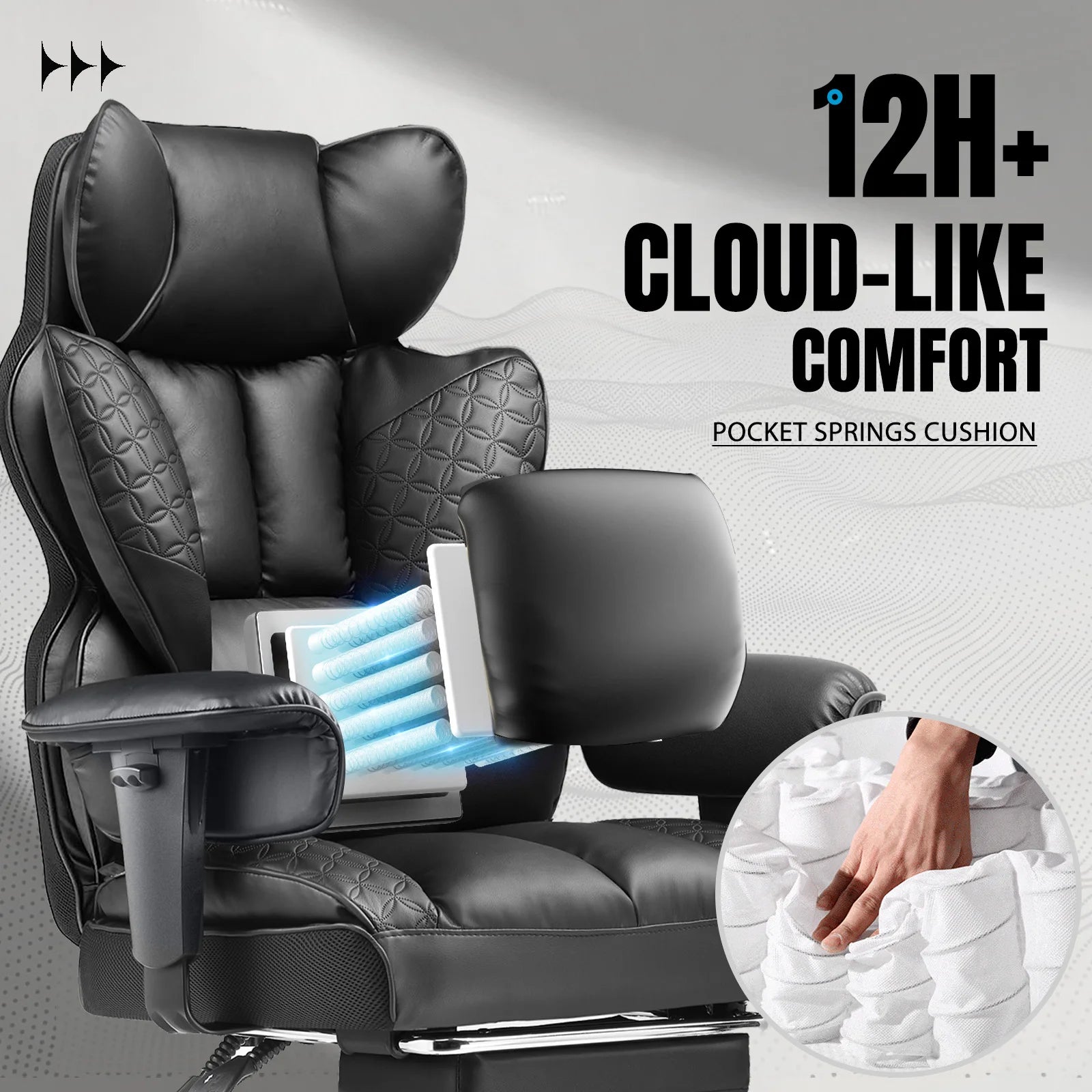 Ergonomic Leather Office Gaming Chair with Footrest