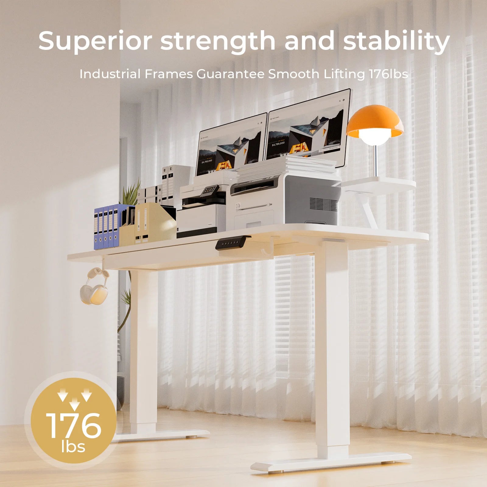 Electric Standing Desk with Drawers | Adjustable Sit-Stand