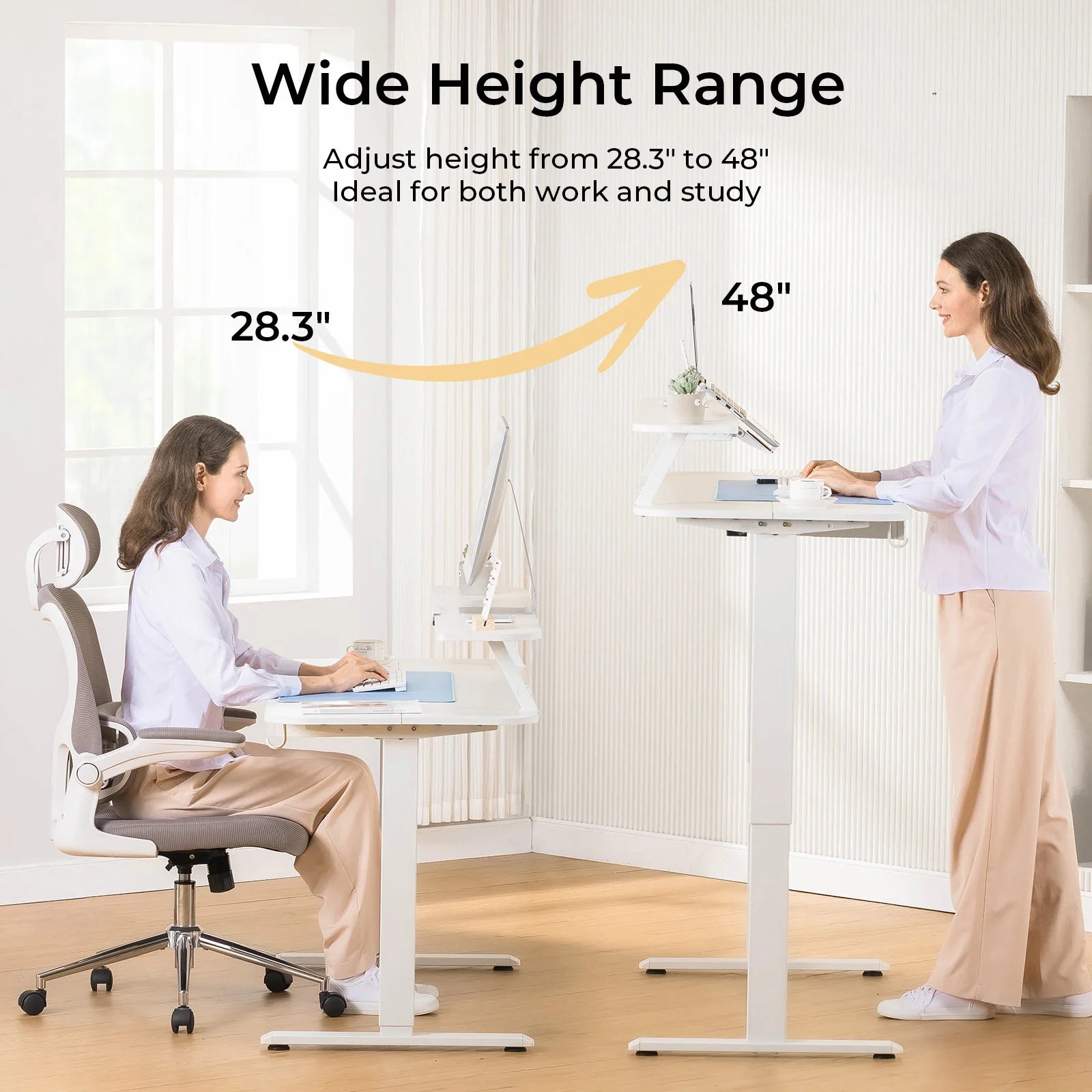 Electric Standing Desk with Drawers | Adjustable Sit-Stand