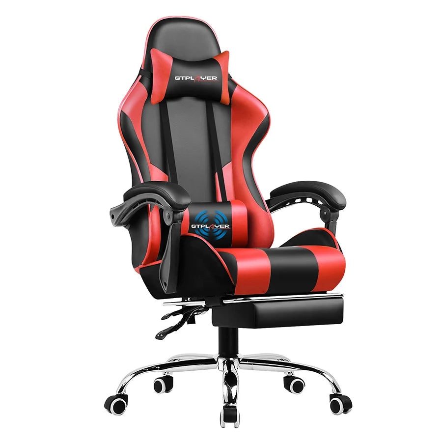 GTPLAYER Gaming Chair with Footrest & Lumbar Support