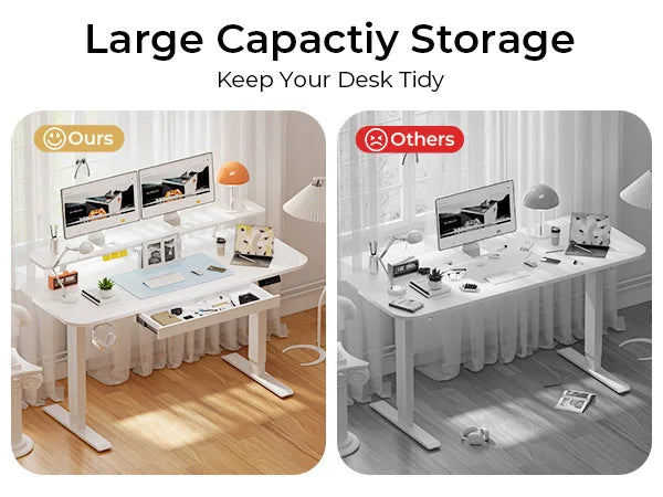 Electric Standing Desk with Drawers | Adjustable Sit-Stand