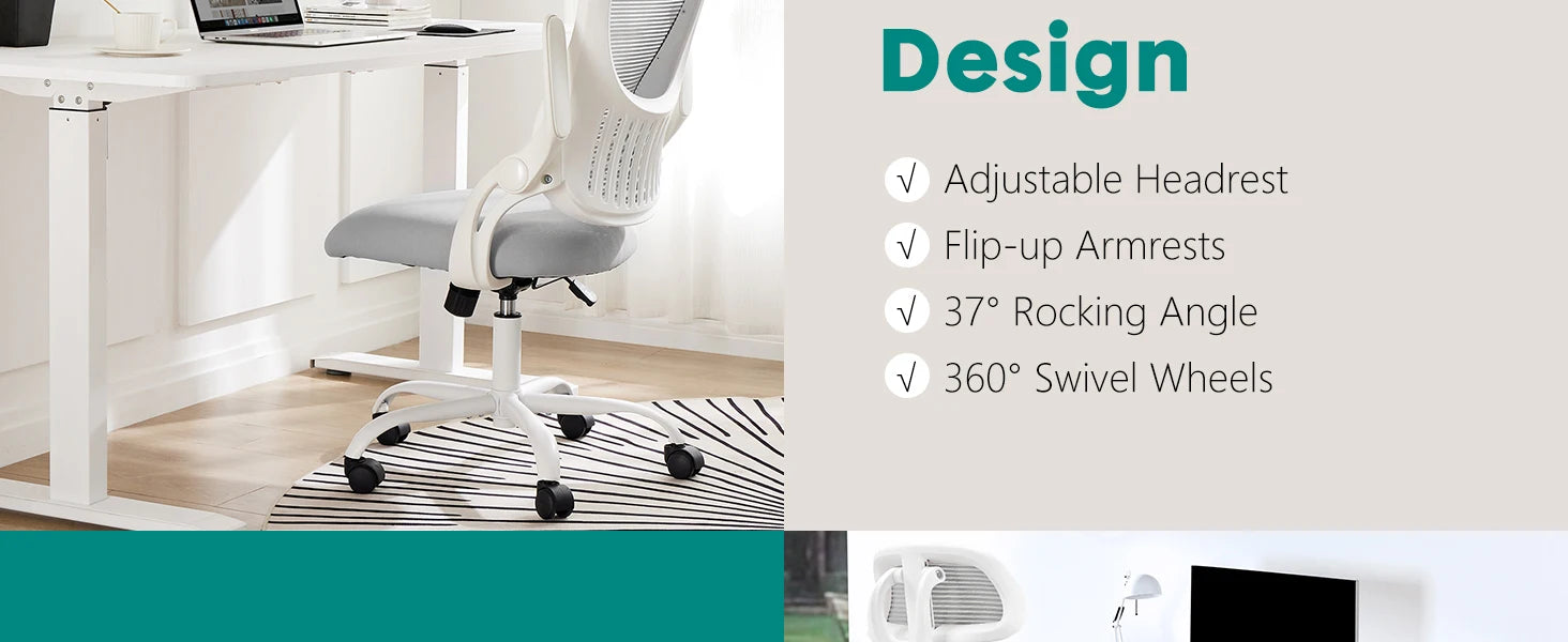Black Ergonomic Mesh Office Chair with Flip-Up Arms