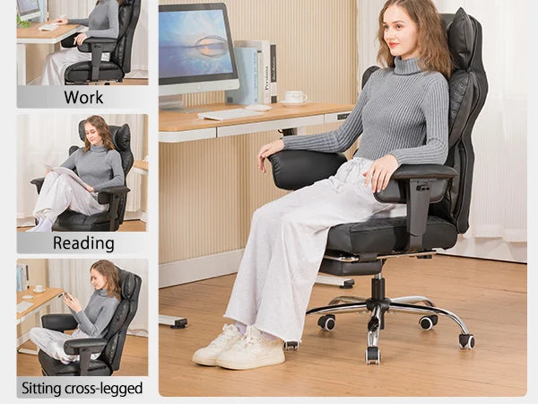 Ergonomic Leather Office Gaming Chair with Footrest