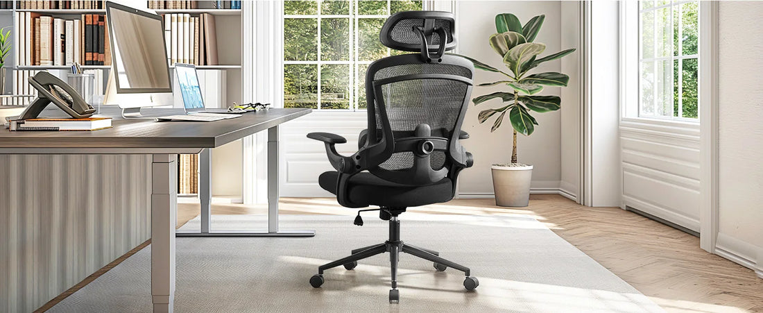 Ergonomic Mesh Office Chair with Flip-Up Arms