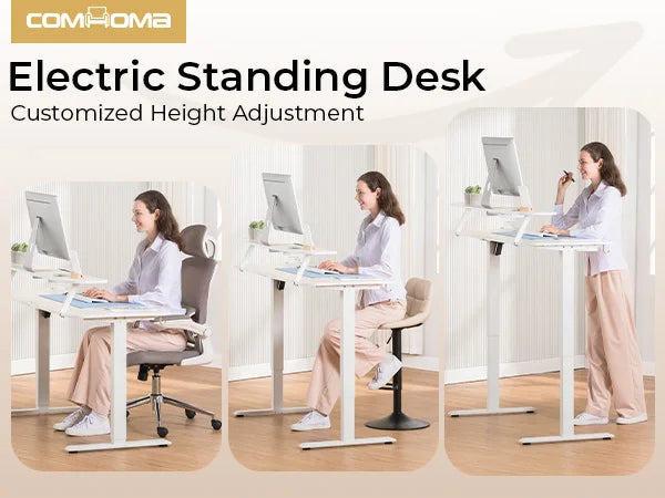 Electric Standing Desk with Drawers | Adjustable Sit-Stand