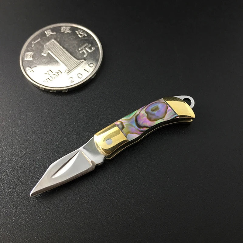 Mini Brass Folding Knife Keychain - EDC Survival Cutter