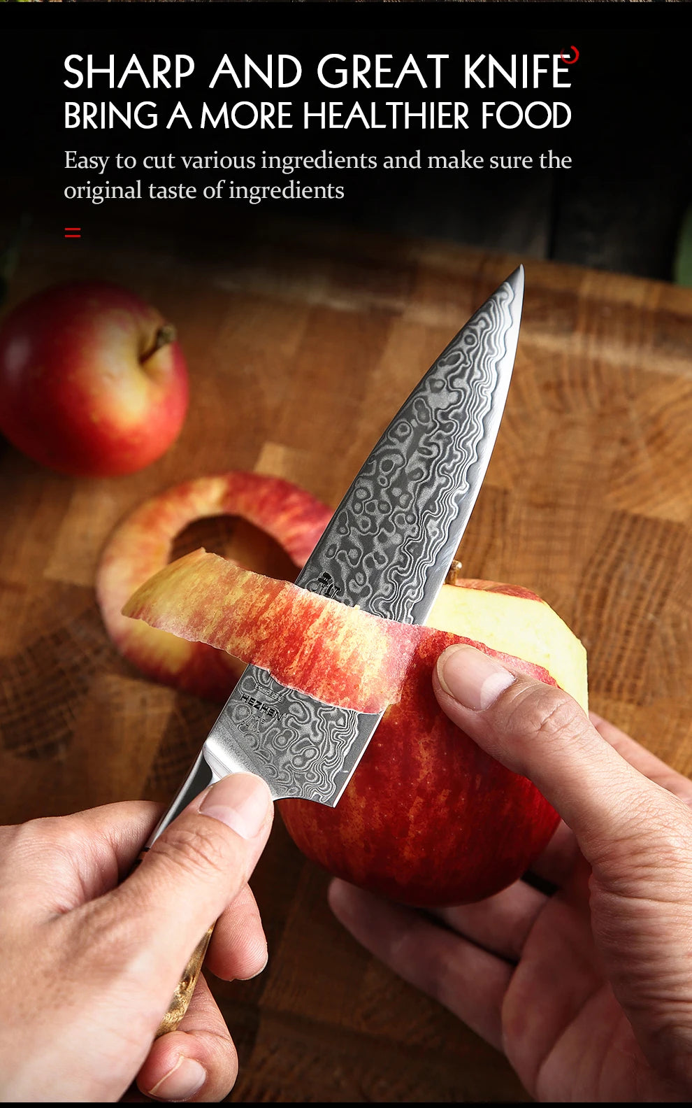 HEZHEN 5" Damascus Super Steel Sharp Kitchen Utility Knife