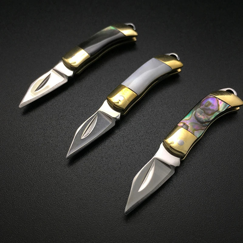 Mini Brass Folding Knife Keychain - EDC Survival Cutter