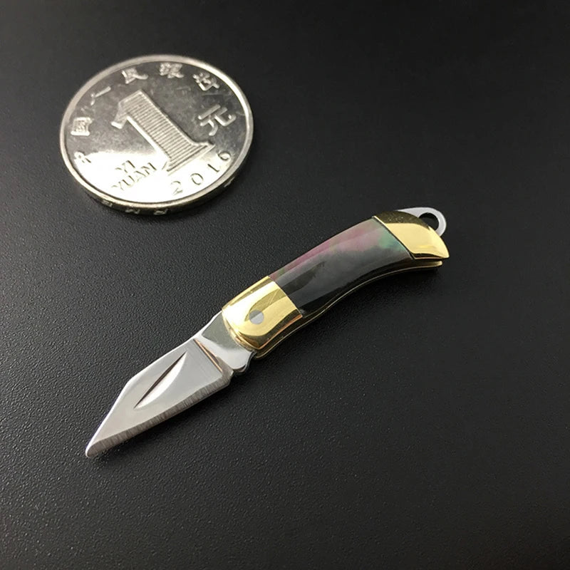 Mini Brass Folding Knife Keychain - EDC Survival Cutter