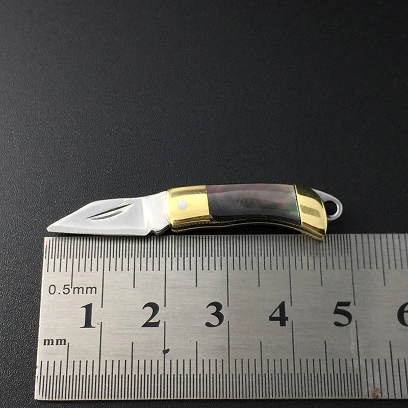 Mini Brass Folding Knife Keychain - EDC Survival Cutter