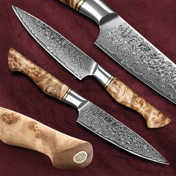 HEZHEN 5" Damascus Super Steel Sharp Kitchen Utility Knife