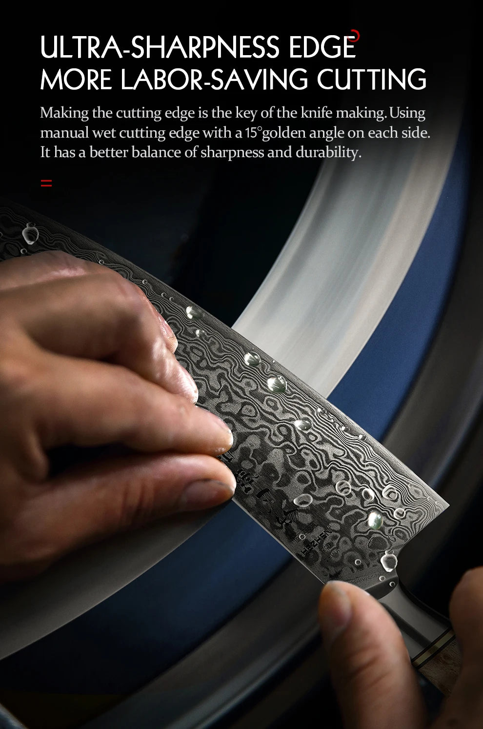 HEZHEN 5" Damascus Super Steel Sharp Kitchen Utility Knife