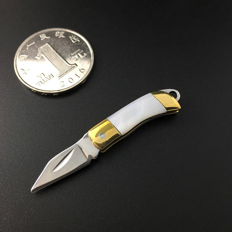 Mini Brass Folding Knife Keychain - EDC Survival Cutter