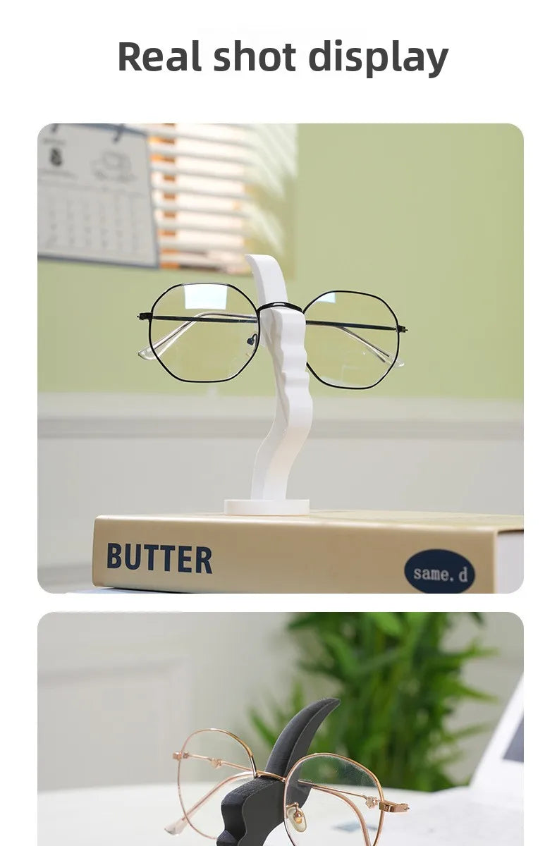 Creative Face-Shaped Eyeglass Holder, Minimalist Desktop Glasses Stand Organizer