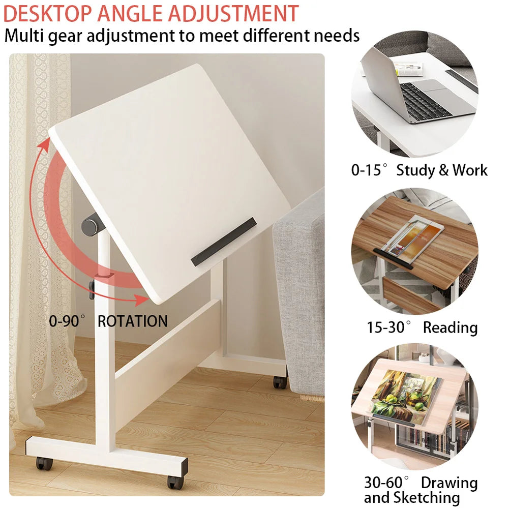 Adjustable Mobile Standing Desk with Wheels – 80x40cm