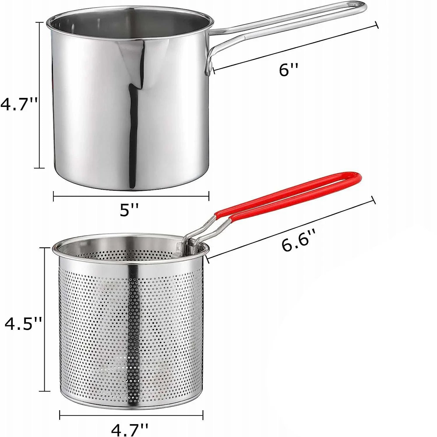 Stainless Steel Deep Fryer Pan with Strainer for Chicken