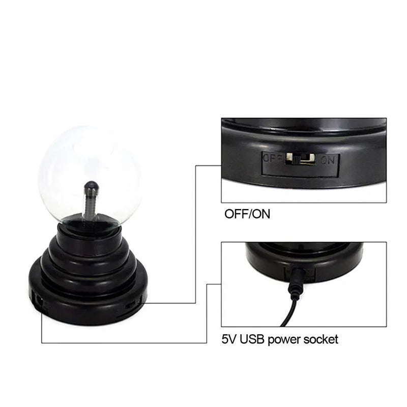 Magic Plasma Ball Lamp Touch Glass LED Night Light Atmosphere Lights Christmas Party Bedroom Decor Kids Birthday Gift Toy