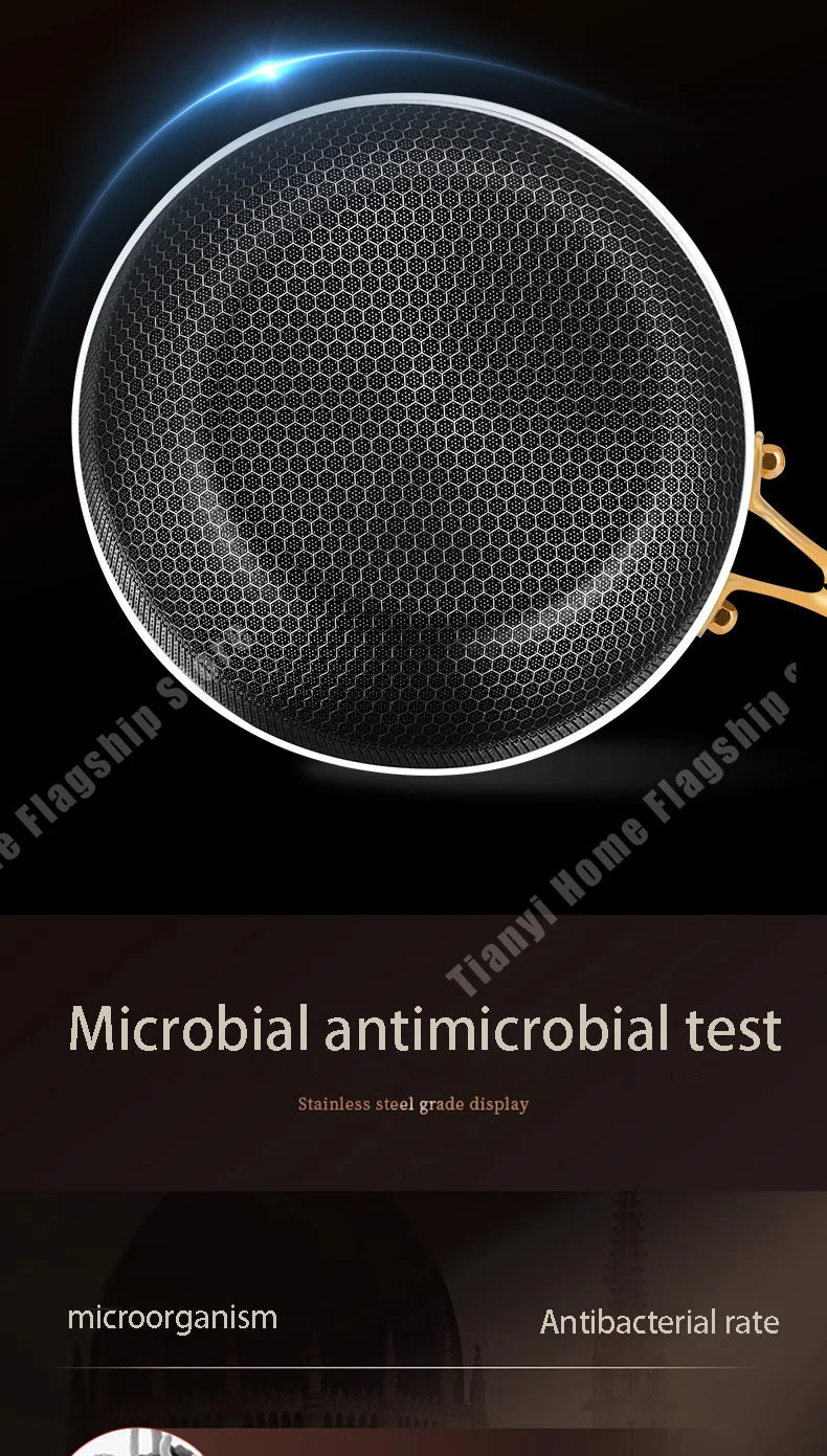 316 Stainless Steel Non-Stick Frying Pan Wok for Kitchen