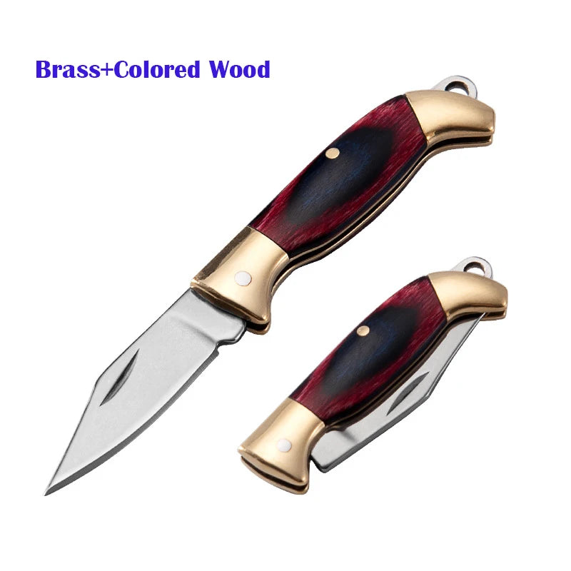 Mini Brass Folding Knife Keychain - EDC Survival Cutter