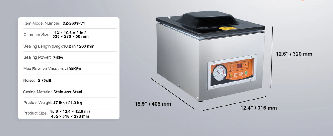 SucceBuy DZ-260S Vacuum Sealer 260W for Wet & Meat