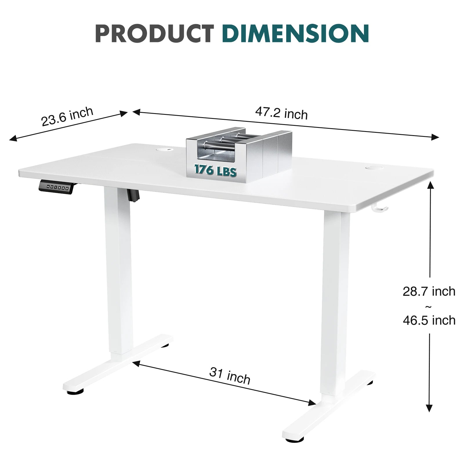 JHK Electric Adjustable Height Standing Computer Desk Ergonomic Sit Stand Up Down Computer Table Workstation For Home Office