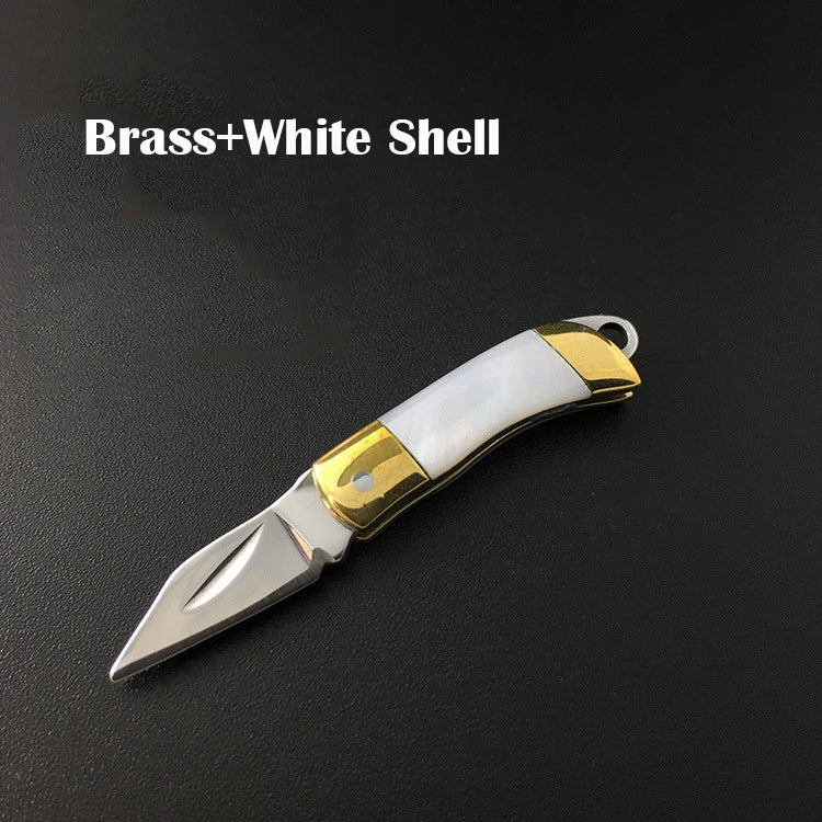 Mini Brass Folding Knife Keychain - EDC Survival Cutter