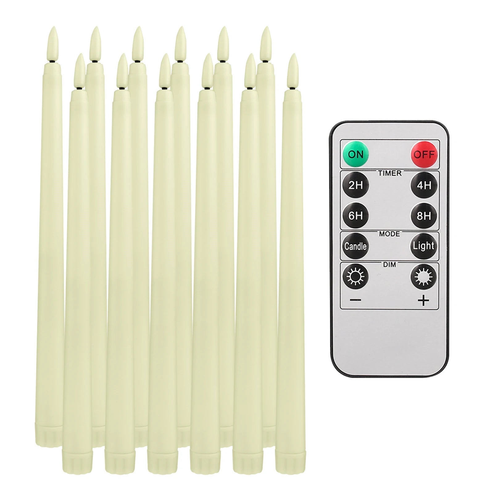 Flameless Taper Candles with Remote Control Flickering LED Candles Taper Warm White Light LED Candlesticks for Christmas Wedding
