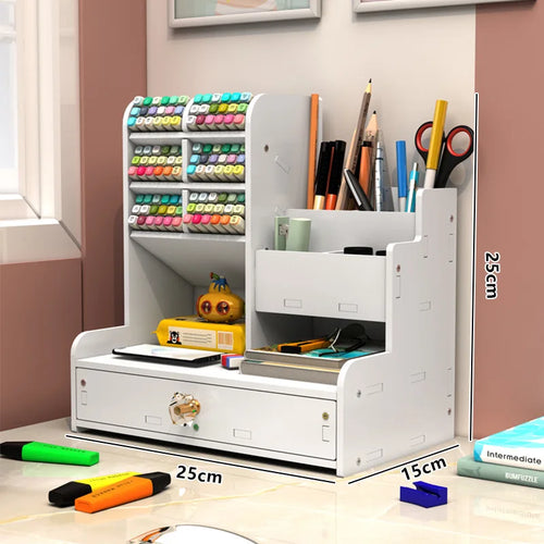 Wooden Desk Organizer | Pen, Pencil & Stationery Holder