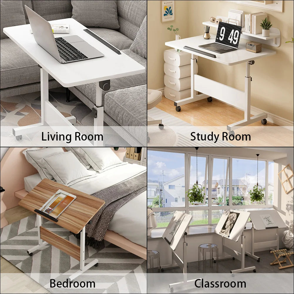 Adjustable Mobile Standing Desk with Wheels – 80x40cm