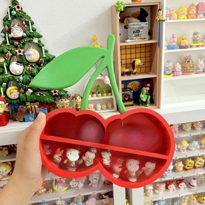 Kawaii Red Apple Mini Display Storage Box Creative Rack Storage Rack Desktop for Trendy Figure Pops Mart Blind Box Wholesales
