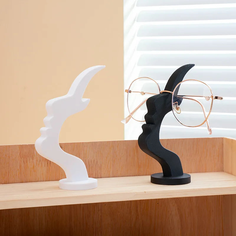 Creative Face-Shaped Eyeglass Holder, Minimalist Desktop Glasses Stand Organizer