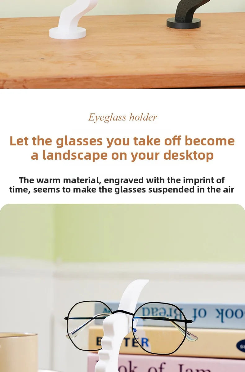 Creative Face-Shaped Eyeglass Holder, Minimalist Desktop Glasses Stand Organizer