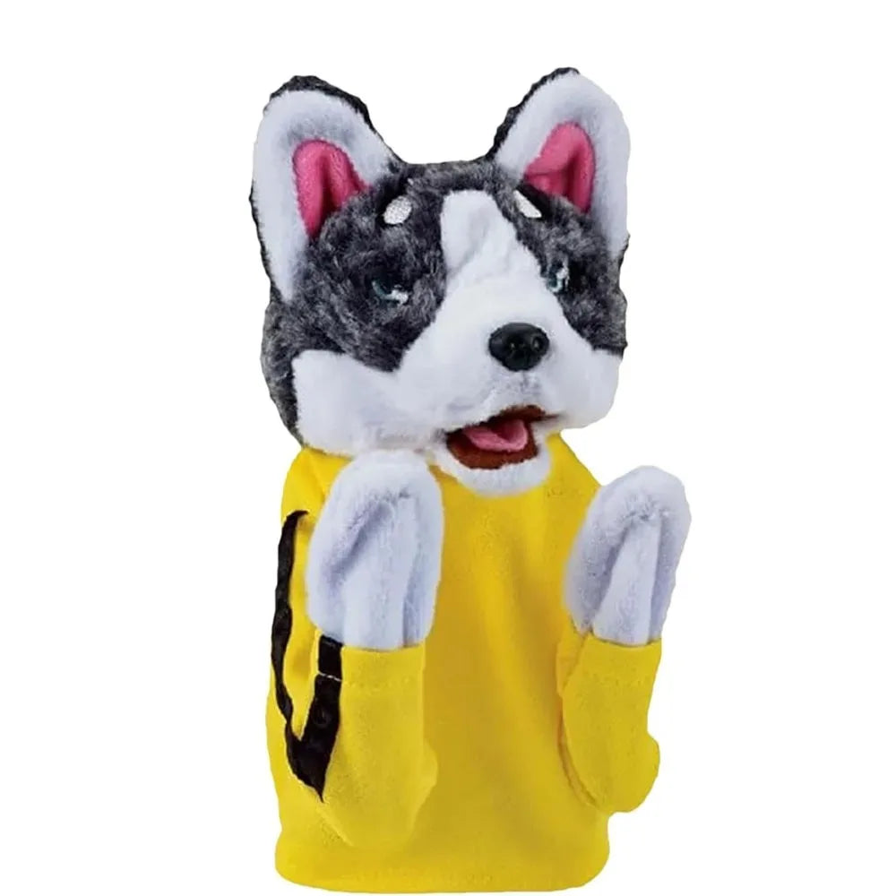 Kung Fu Husky Punching Puppet Gloves, Interactive Boxing Dog Toy for Kids, 1–2 Player Battle Game, Funny Plush Finger Puppet Toy for Party & Stress Relief