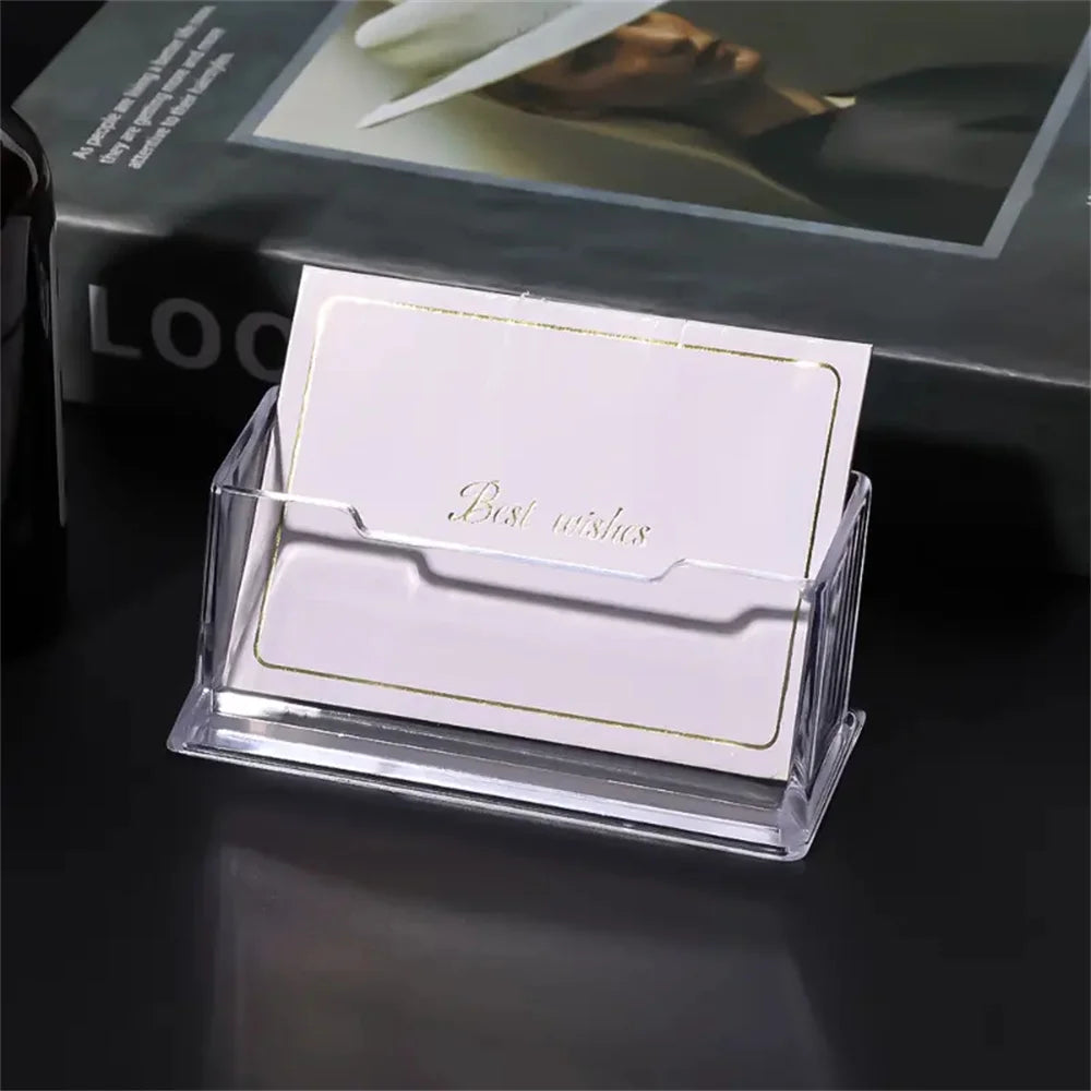 Transparent Desktop Business Card Holder Stand Box