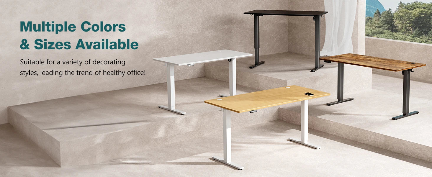 JHK Electric Adjustable Height Standing Computer Desk Ergonomic Sit Stand Up Down Computer Table Workstation For Home Office