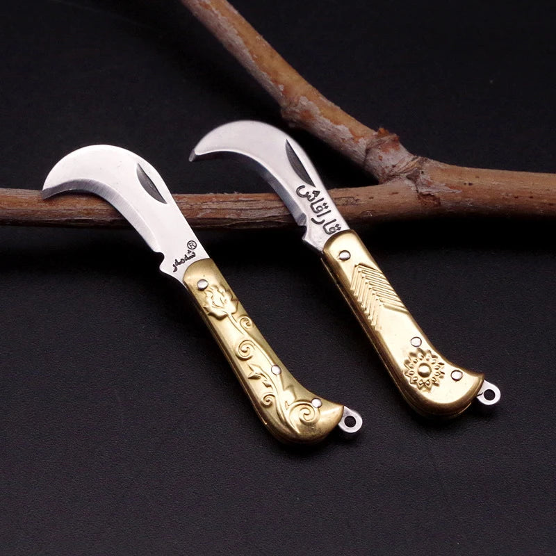 Mini Brass Folding Knife Keychain - EDC Survival Cutter