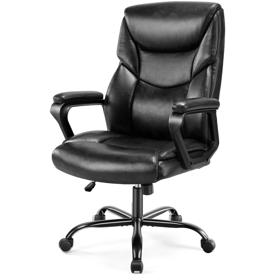 White PU Leather Swivel Armrest Gaming Chair with Wheels