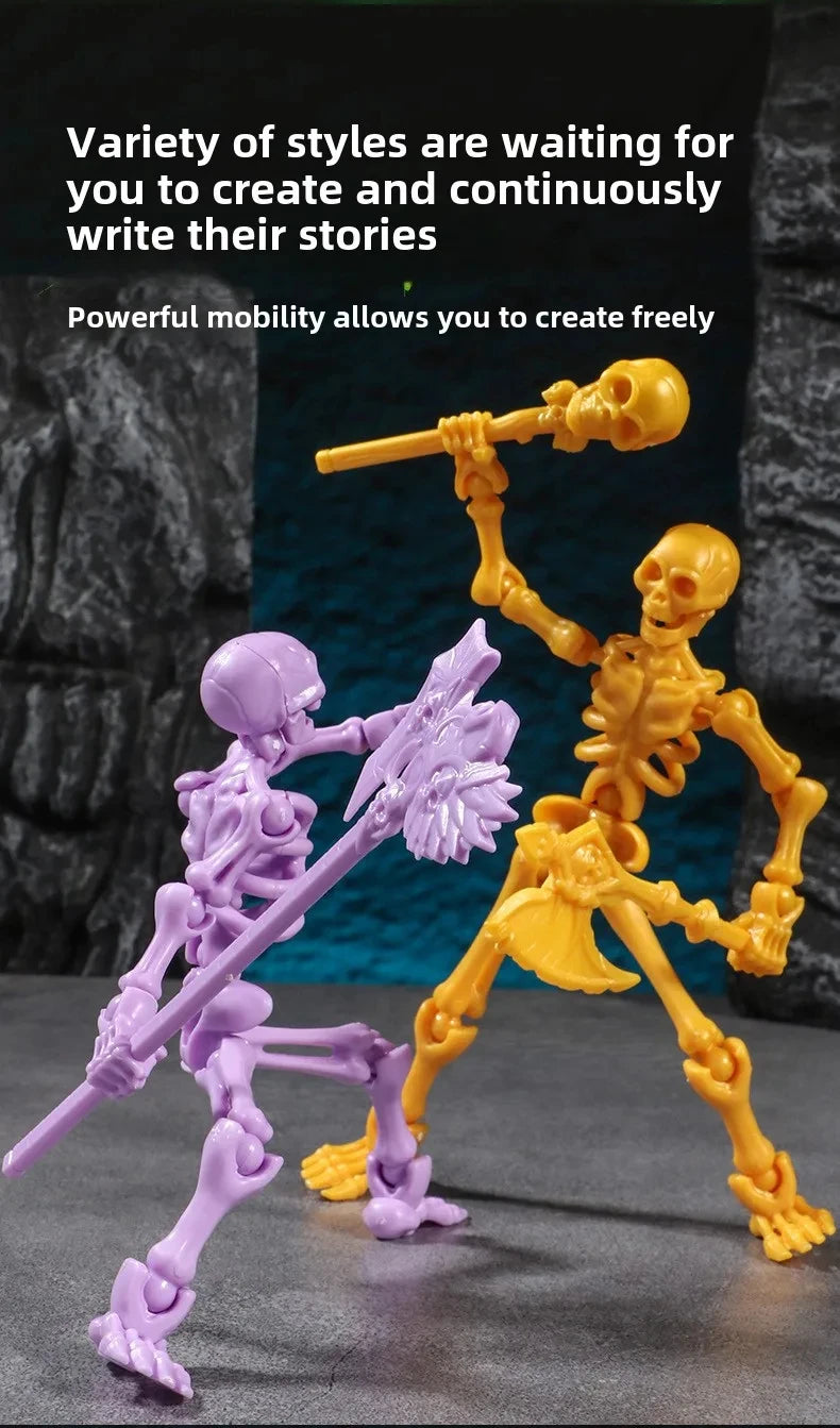  Skeleton Figure Action Skeleton Figurines With Multiple Accessories Realistic Movable Joints Model Statue For Christmas