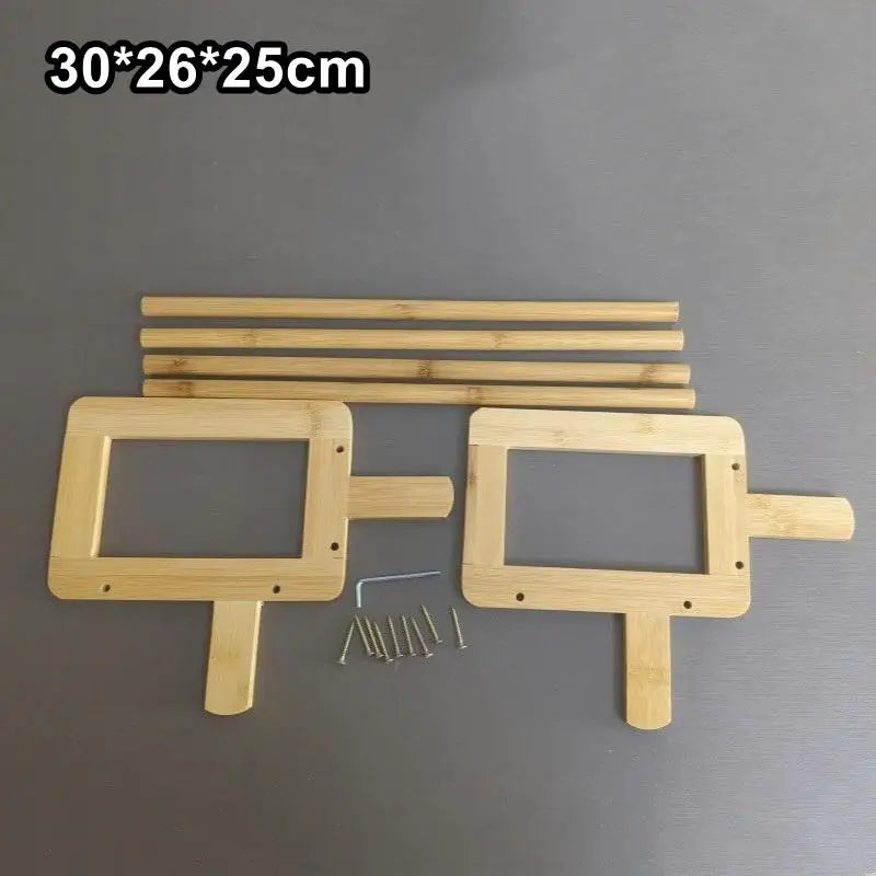 〔R〕X-Shaped Bamboo Desktop Book Rack - Minimalist Wooden Desk Organizer for Books & Folders& Office Supplies