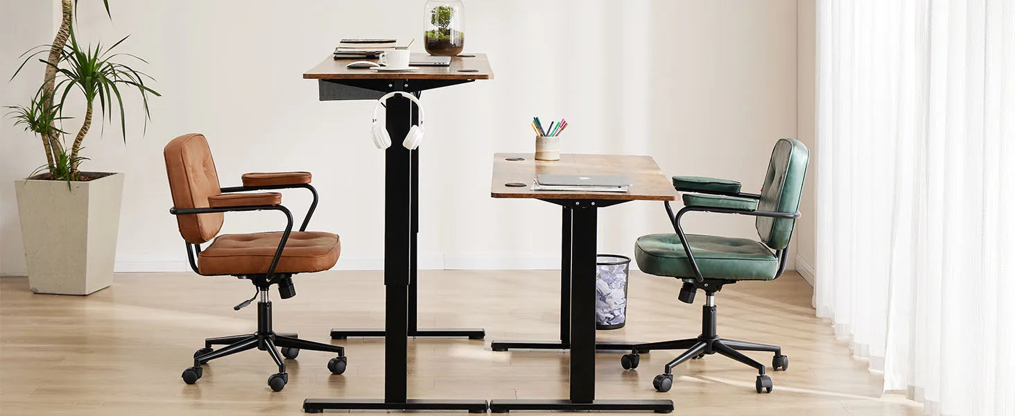 JHK  Ergonomic Electric Standing Desk Height Adjustable Computer Desk Large Work PC Table Home Office Writing Gaming Desks