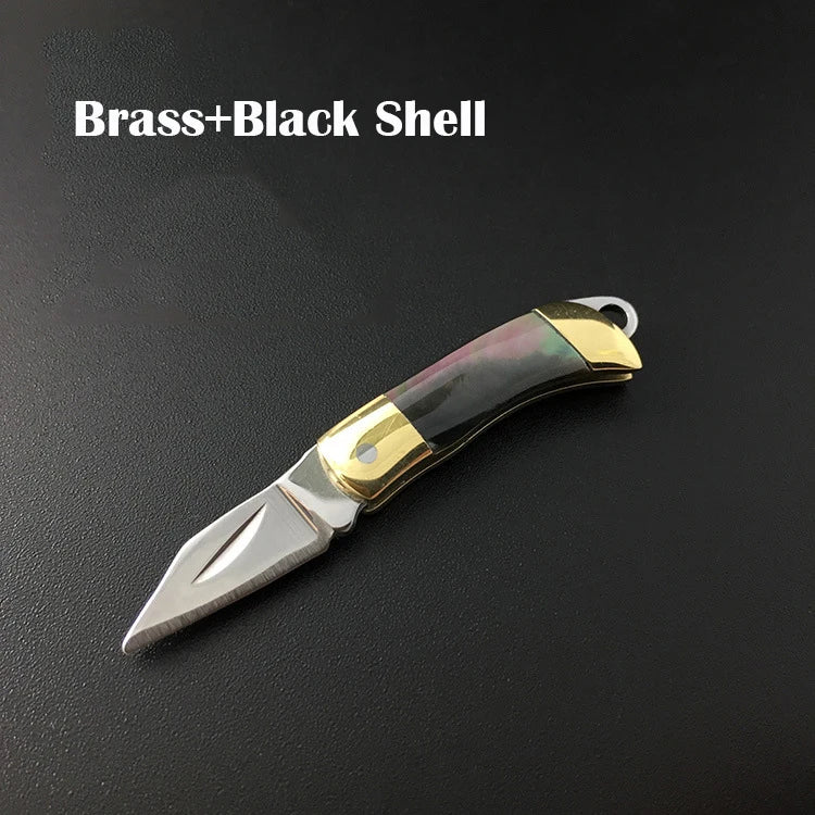 Mini Brass Folding Knife Keychain - EDC Survival Cutter