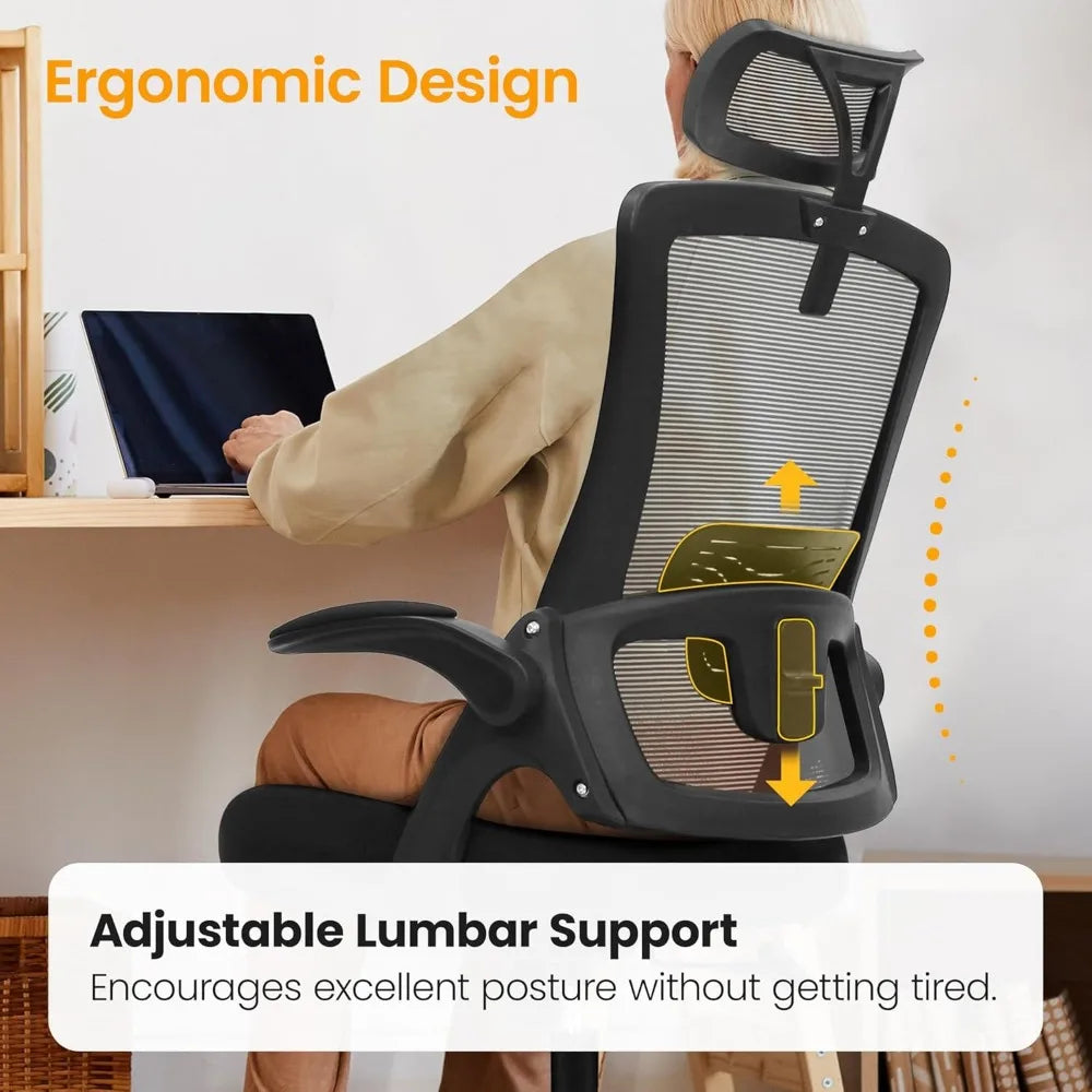 NEO CHAIR Ergonomic Adjustable Home Office Desk Chair High Back Computer Gaming Mesh Chair Comfy Task Adjustable Arms Lumbar