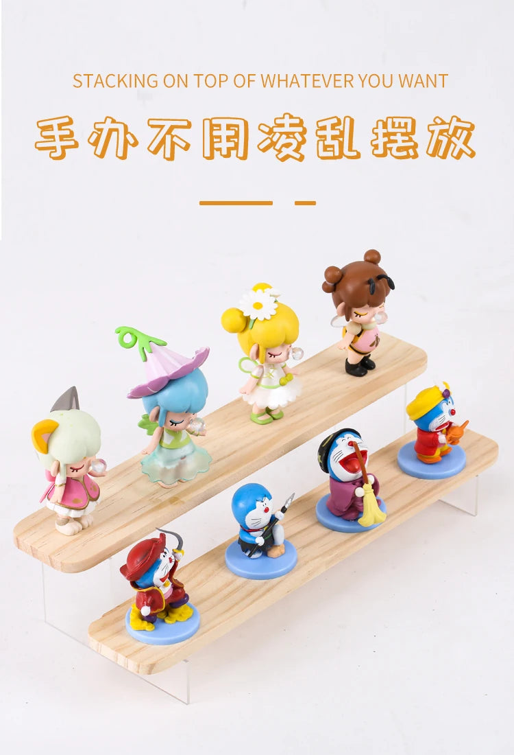 2-5 Layer Sturdy Wooden Acrylic Storage Rack for Blind Box Toys, Perfume Display Stand, Desktop Storage Shelf for Cosmetics
