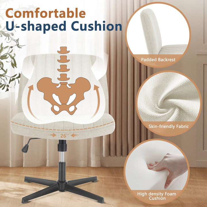 JHK Ergonomic Armless Swivel Office Chair