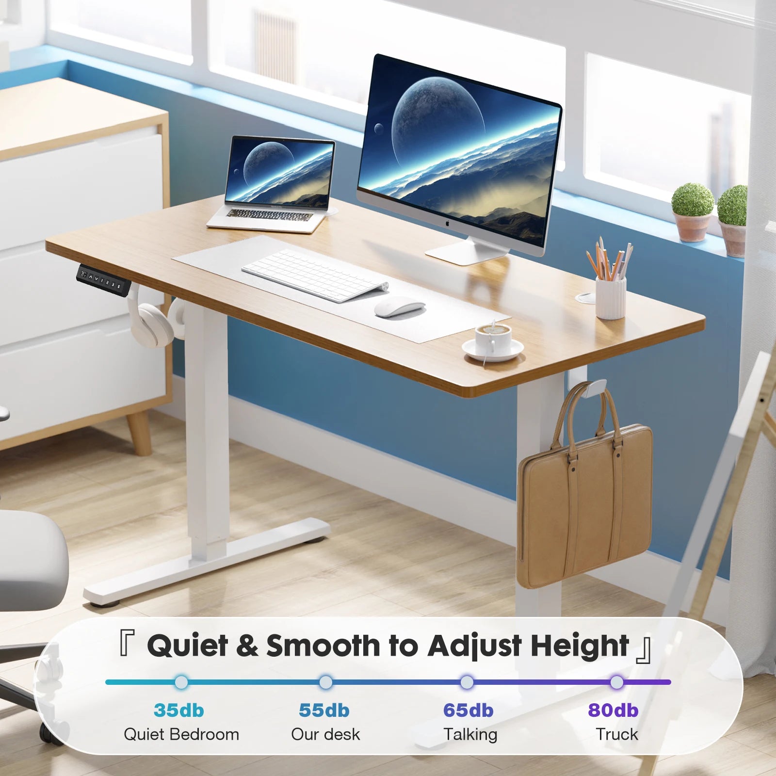 JHK 40x24 Adjustable Standing Desk – Sit & Stand Workstation